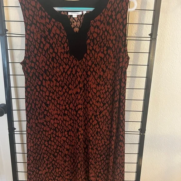 Rust orange /Black Sleeveless Dress - Picture 1 of 5